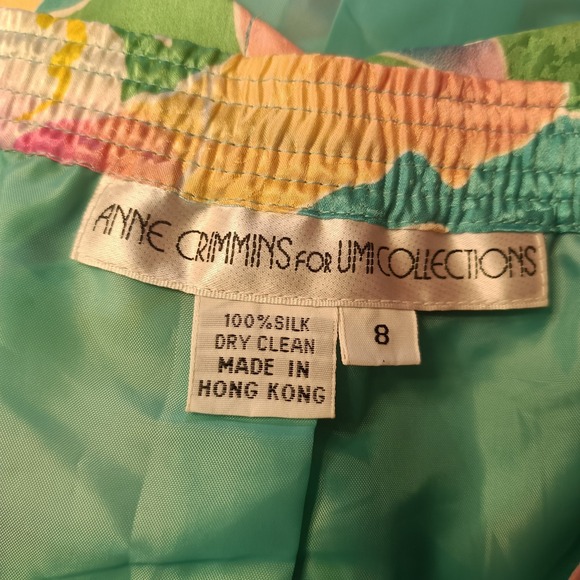 Anne Crimmins for Umi Collections Size 8 Floral 100% Silk Pencil Skirt Suit Vtg‎ - Picture 14 of 14